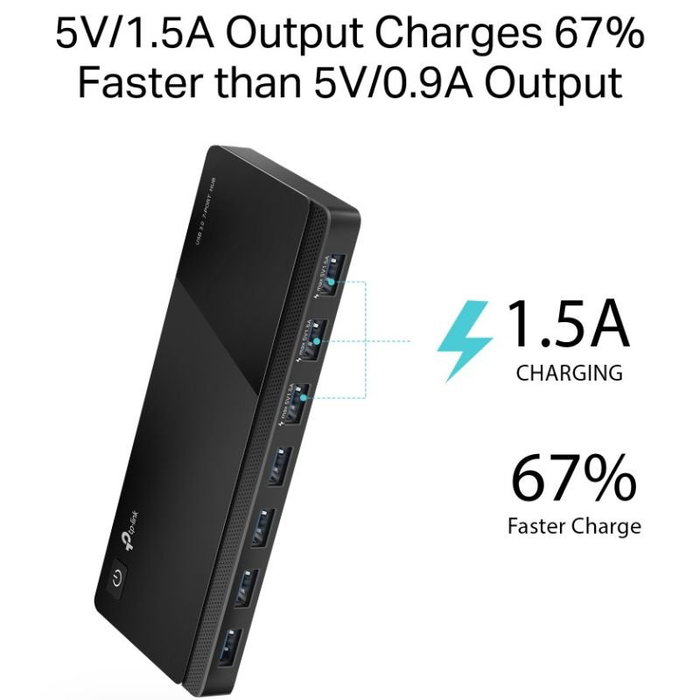 TP-Link UH700 Hub USB 3.0 de 7 Puertos Negro
